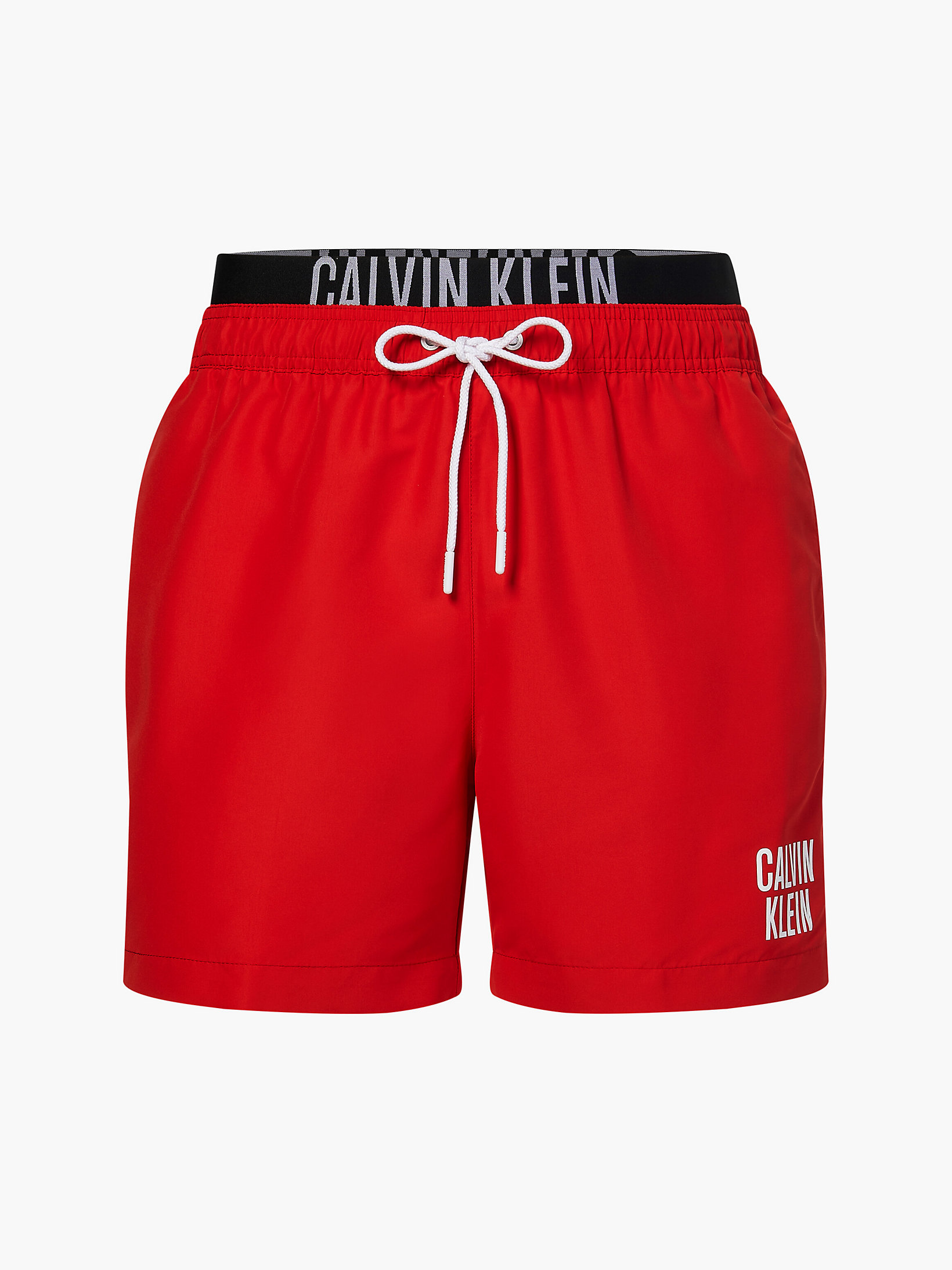 Deep Crimson Double Waistband Swim Shorts - Intense Power undefined men Calvin Klein