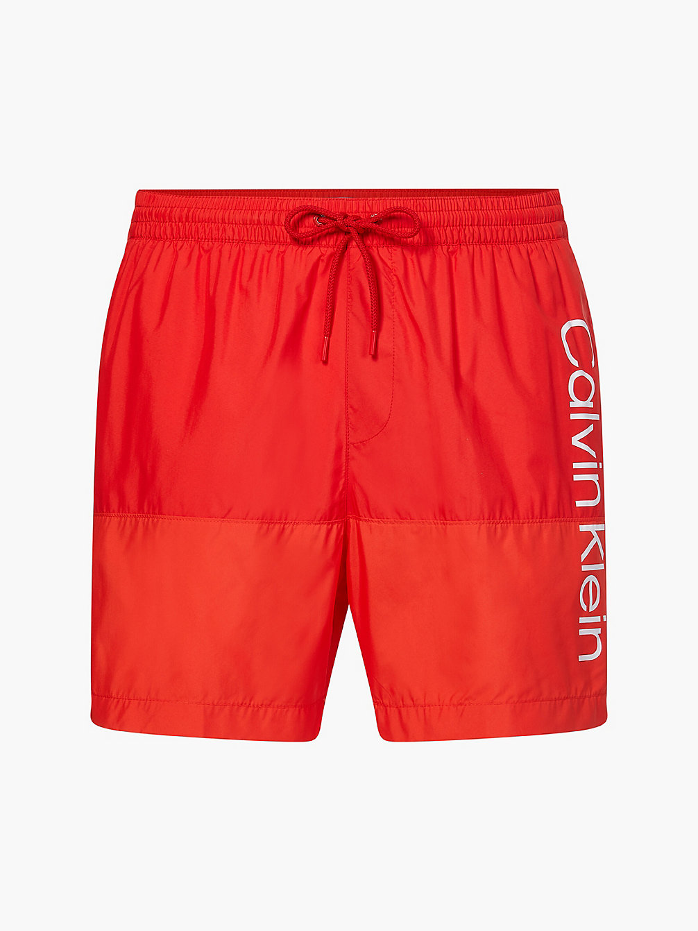 DEEP CRIMSON Medium Drawstring Swim Shorts - Core Logo Block undefined men Calvin Klein