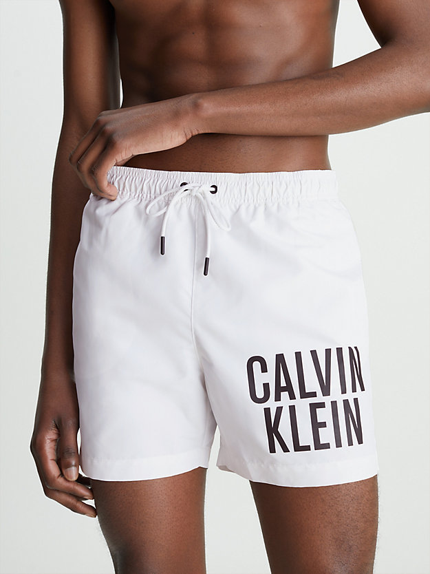 PVH CLASSIC WHITE Medium Drawstring Swim Shorts - Intense Power for men CALVIN KLEIN