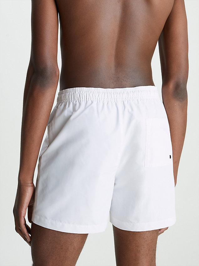 white medium drawstring swim shorts - intense power for men calvin klein