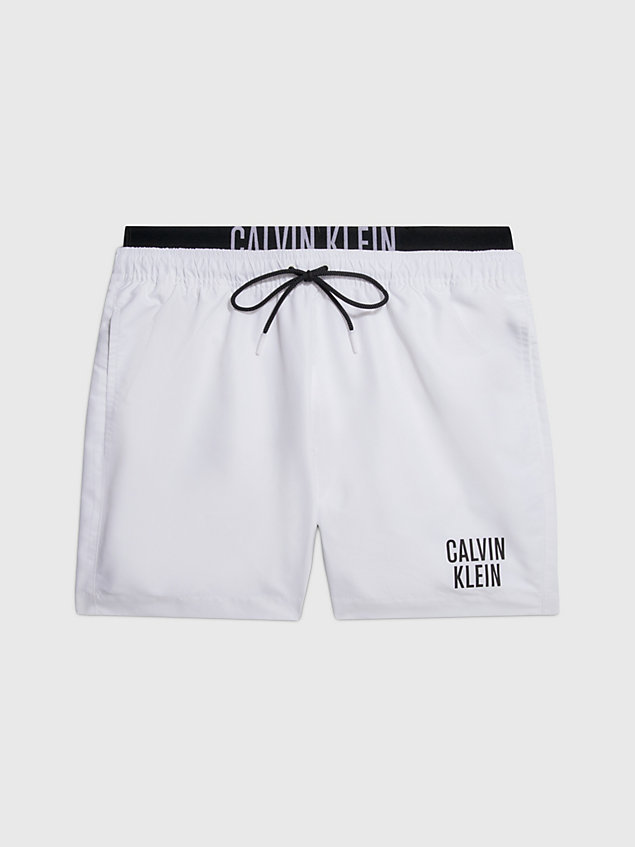 white double waistband swim shorts - intense power for men calvin klein