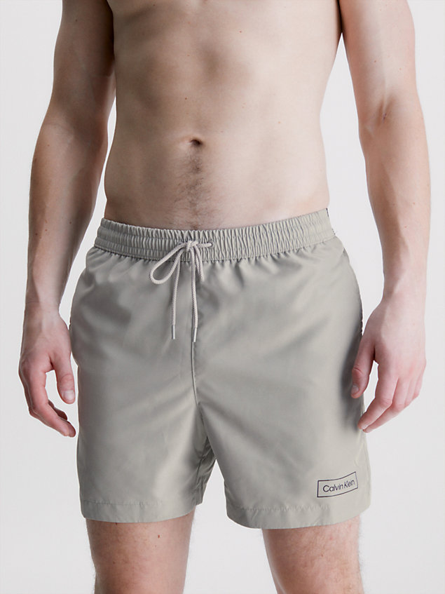 grey medium drawstring swim shorts - core festive for men calvin klein