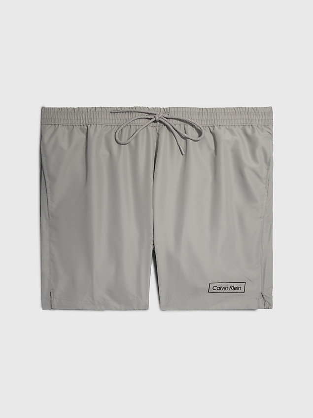 grey medium drawstring swim shorts - core festive for men calvin klein
