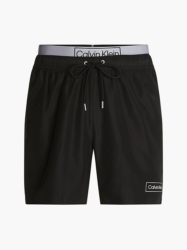 Pvh Black Double Waistband Swim Shorts - Core Festive undefined men Calvin Klein