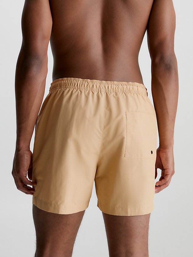 beige medium drawstring swim shorts - intense power for men calvin klein