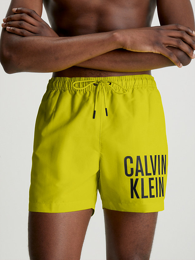LEMONADE YELLOW Medium Drawstring Swim Shorts - Intense Power for men CALVIN KLEIN