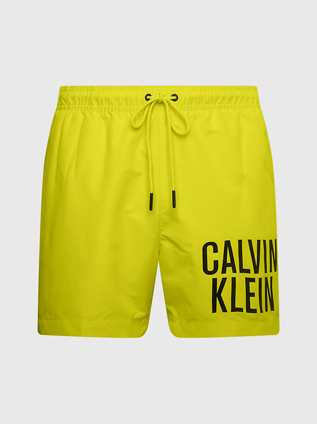yellow medium drawstring swim shorts - intense power for men calvin klein