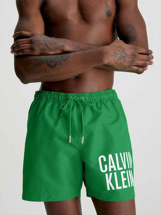green apple medium drawstring swim shorts - intense power for men calvin klein