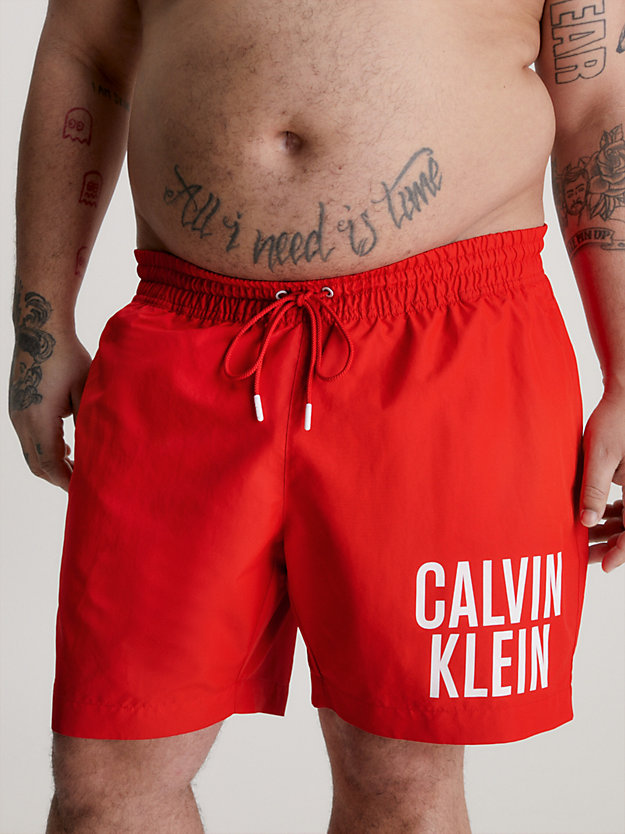 CAJUN RED Medium Drawstring Swim Shorts - Intense Power for men CALVIN KLEIN