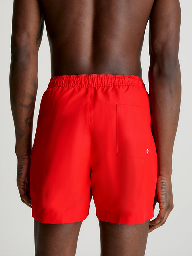 cajun red medium drawstring swim shorts - intense power for men calvin klein