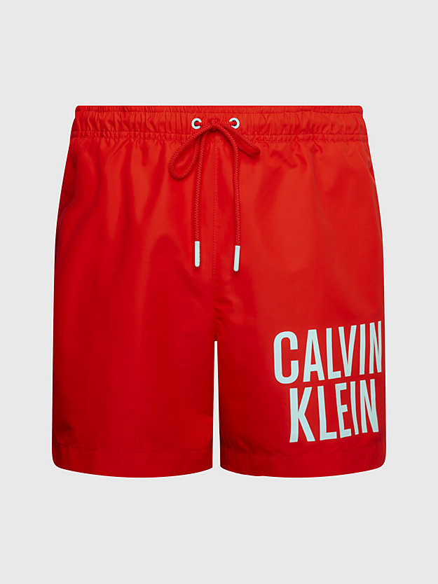 CAJUN RED Medium Drawstring Swim Shorts - Intense Power for men CALVIN KLEIN