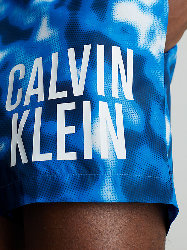 IP BLURRED CAMO BLUE AOP Medium Drawstring Swim Shorts - Intense Power for men CALVIN KLEIN