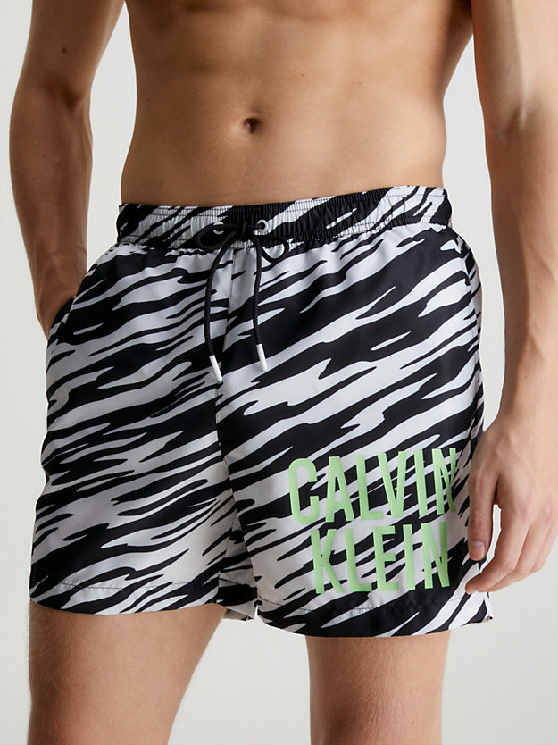 ip zebra aop medium drawstring swim shorts - intense power for men calvin klein