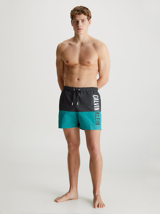 SALTWATER GREEN Medium Drawstring Swim Shorts - Intense Power for men CALVIN KLEIN