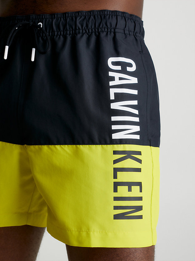 LEMONADE YELLOW Medium Drawstring Swim Shorts - Intense Power for men CALVIN KLEIN