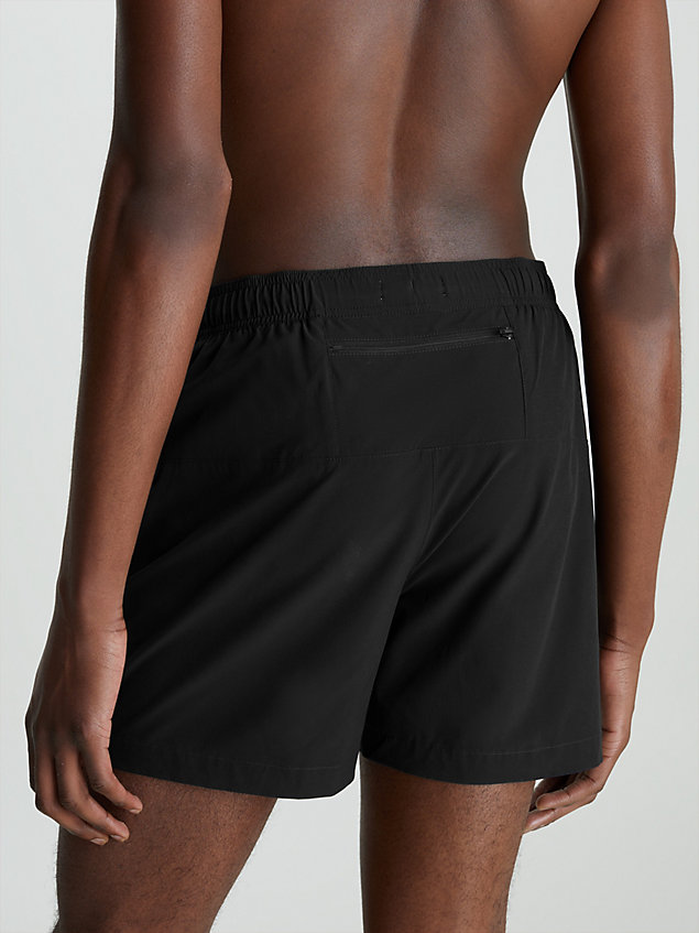 black medium drawstring swim shorts - active for men calvin klein