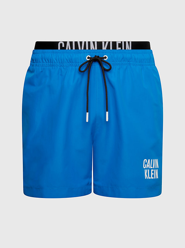 Dynamic Blue Double Waistband Swim Shorts - Intense Power undefined men Calvin Klein