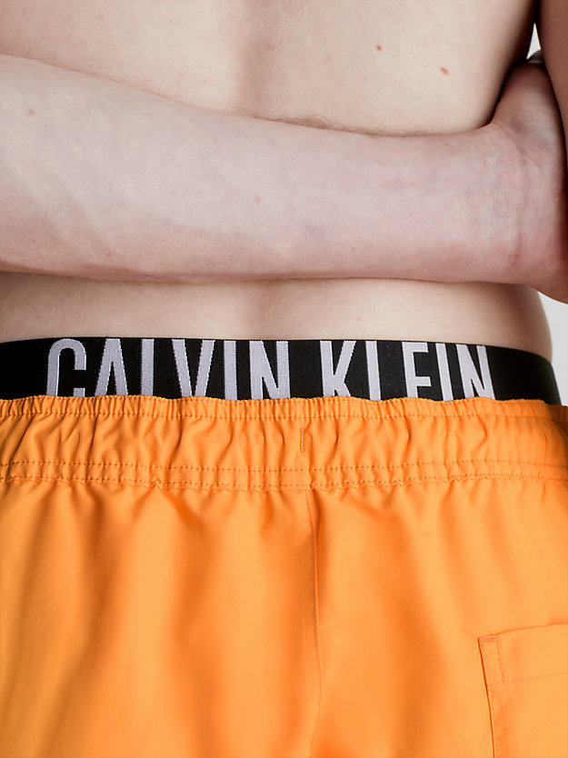 ROYAL ORANGE Double Waistband Swim Shorts - Intense Power for men CALVIN KLEIN