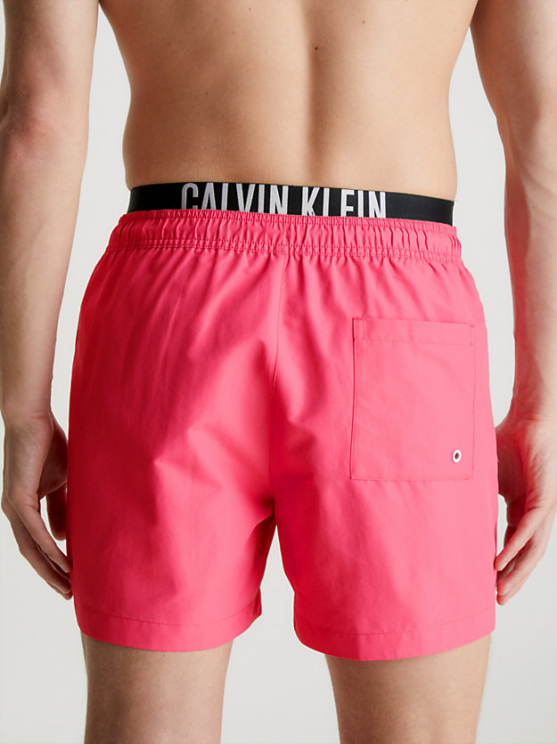 pink flash double waistband swim shorts - intense power for men calvin klein