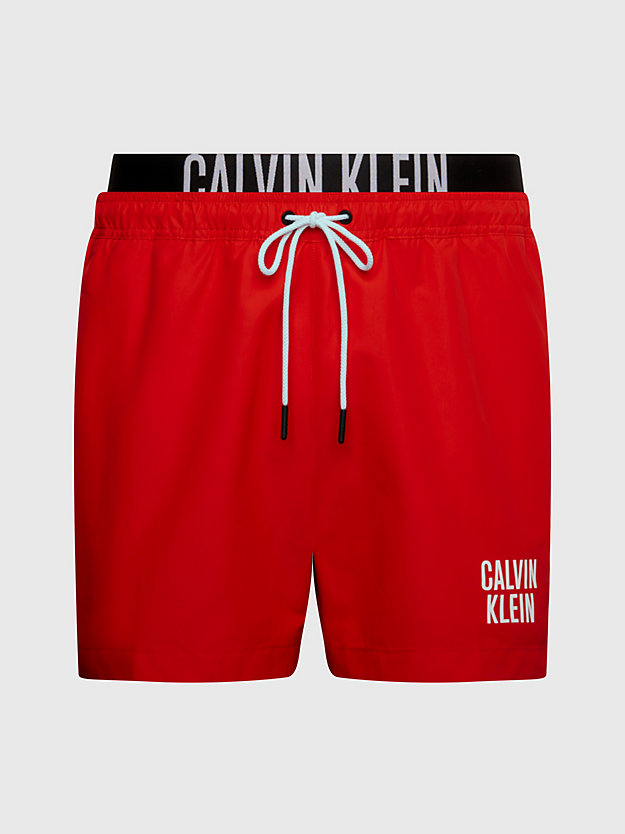 CAJUN RED Double Waistband Swim Shorts - Intense Power for men CALVIN KLEIN