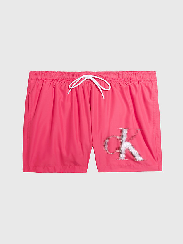 pink flash short drawstring swim shorts - ck monogram for men calvin klein