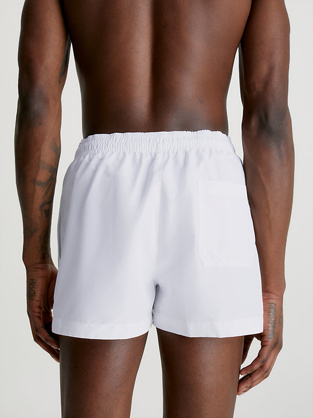 pvh classic white short drawstring swim shorts - ck monogram for men calvin klein