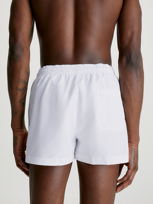 white short drawstring swim shorts - ck monogram for men calvin klein
