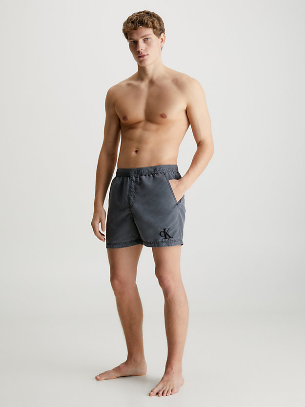 pvh black medium drawstring swim shorts - ck authentic for men calvin klein
