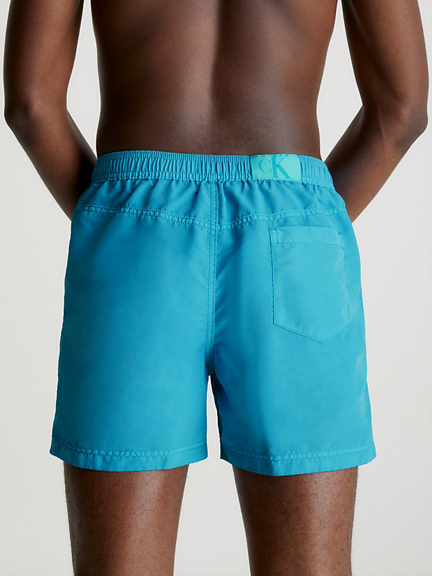 CLEAR TURQUOISE Medium Drawstring Swim Shorts - CK Authentic for men CALVIN KLEIN