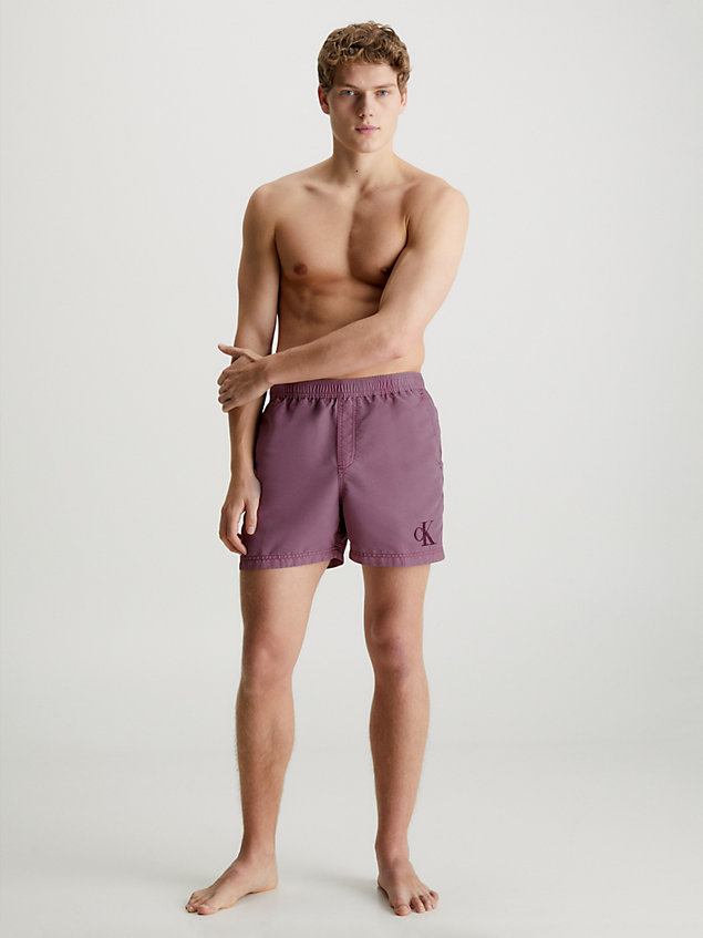 brown medium drawstring swim shorts - ck authentic for men calvin klein