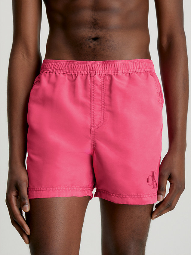 pink medium drawstring swim shorts - ck authentic for men calvin klein