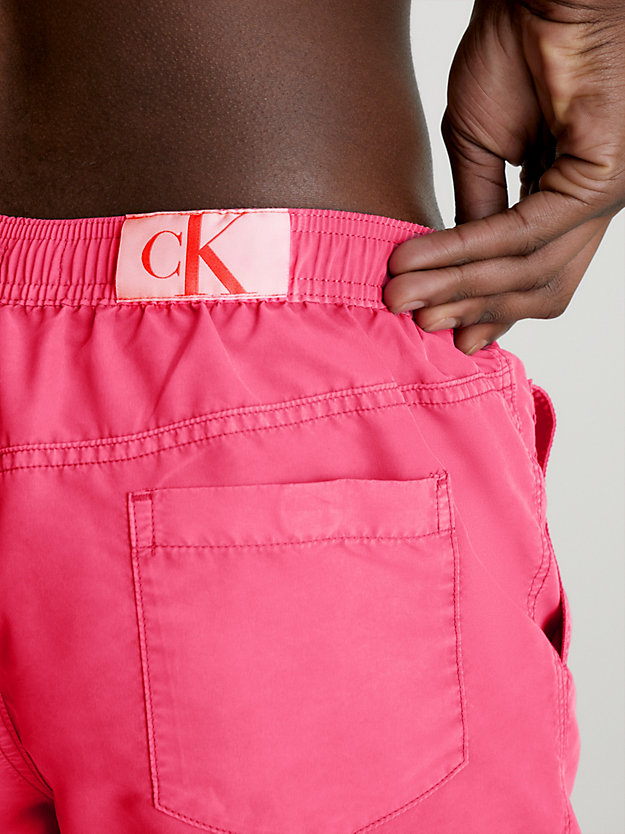 pink flash medium drawstring swim shorts - ck authentic for men calvin klein