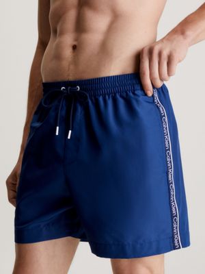 CALVIN KLEIN - Men's surf swim shorts with monogram - Blue