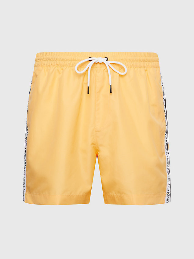 orange medium drawstring swim shorts - logo tape for men calvin klein