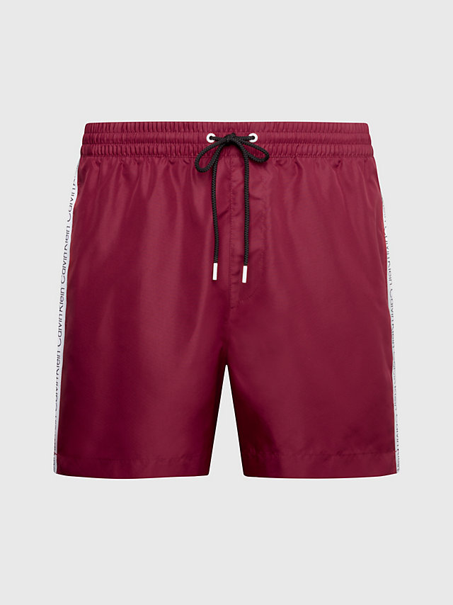 Chianti Wine Medium Drawstring Swim Shorts - Logo Tape undefined men Calvin Klein