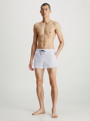 PVH CLASSIC WHITE Short Drawstring Swim Shorts - Logo Tape for men CALVIN KLEIN