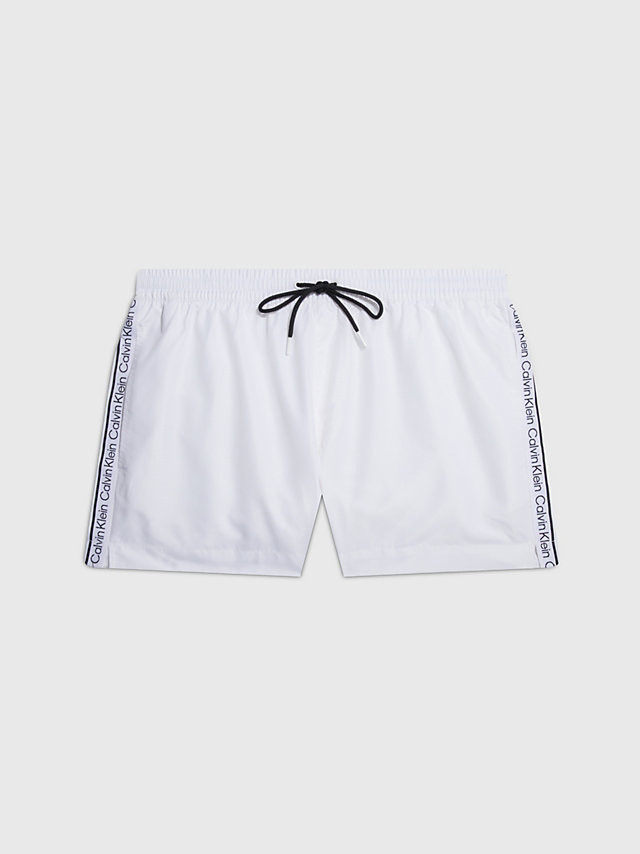 Pvh Classic White Short Drawstring Swim Shorts - Logo Tape undefined men Calvin Klein