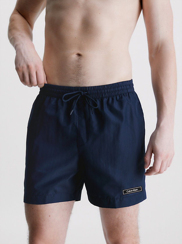 NAVY IRIS Medium Drawstring Swim Shorts - Core Solids for men CALVIN KLEIN