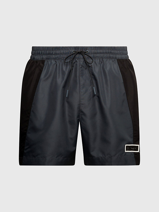 grey medium drawstring swim shorts - core solids for men calvin klein