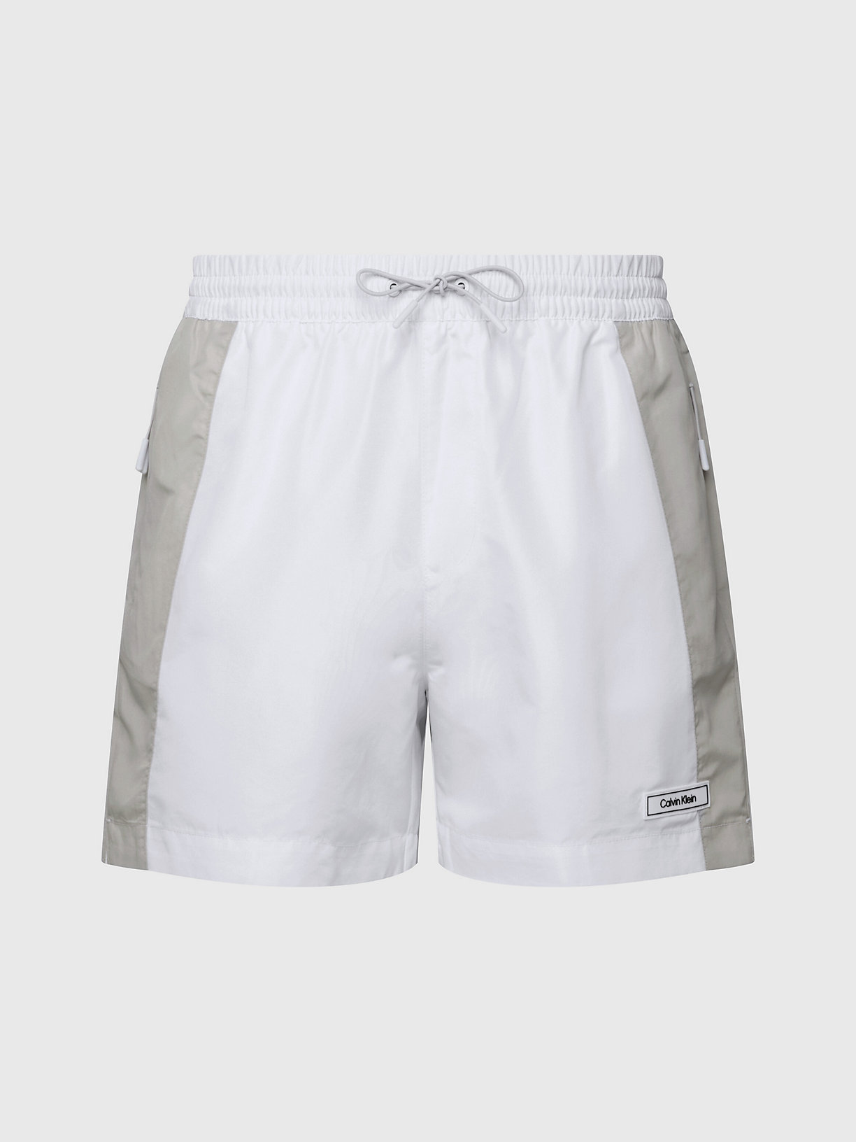 PVH CLASSIC WHITE Medium Drawstring Swim Shorts - Core Solids for men CALVIN KLEIN