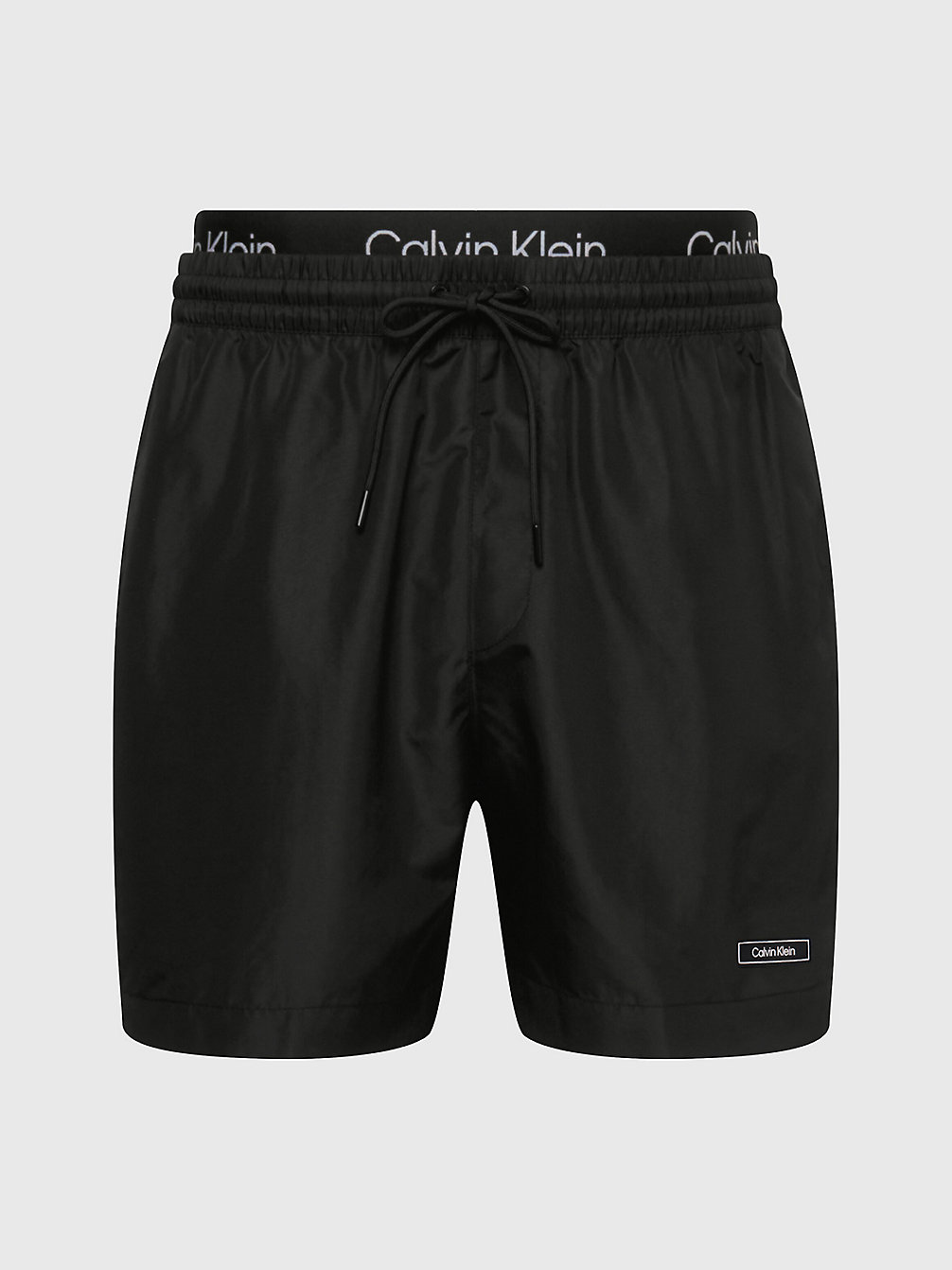 Pantaloncini Da Bagno Con Doppia Fascia In Vita - Core Solids > PVH BLACK > undefined uomo > Calvin Klein