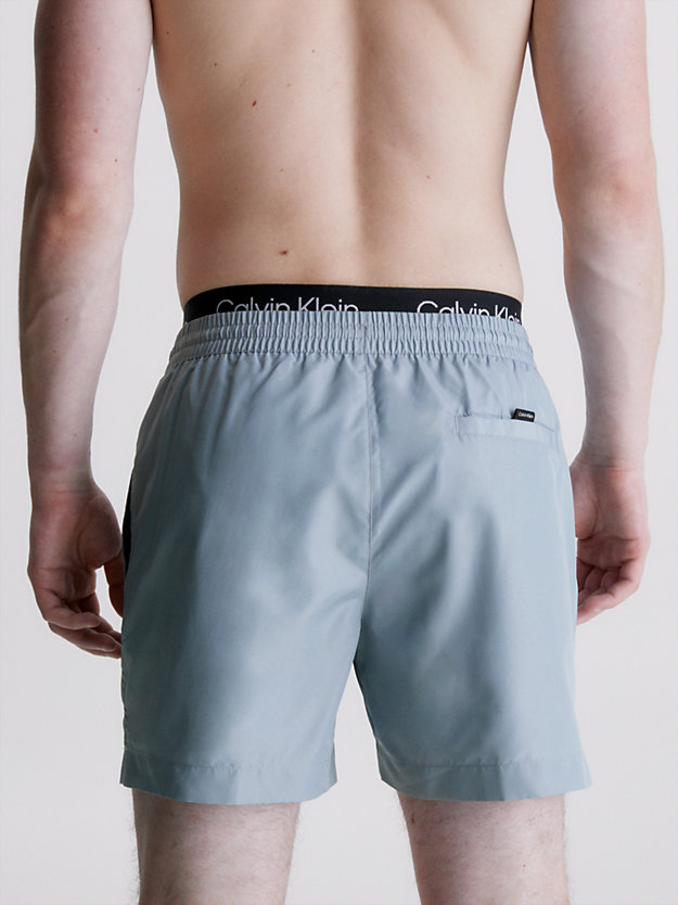 SPHERE GREY Double Waistband Swim Shorts - Core Solids for men CALVIN KLEIN