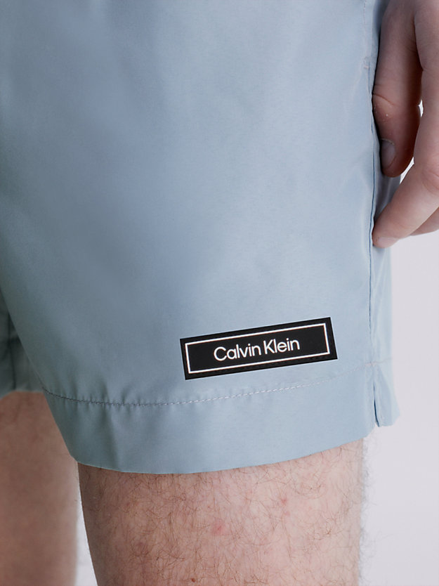 sphere grey double waistband swim shorts - core solids for men calvin klein