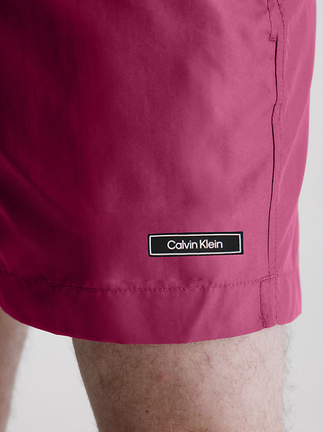 purple double waistband swim shorts - core solids for men calvin klein