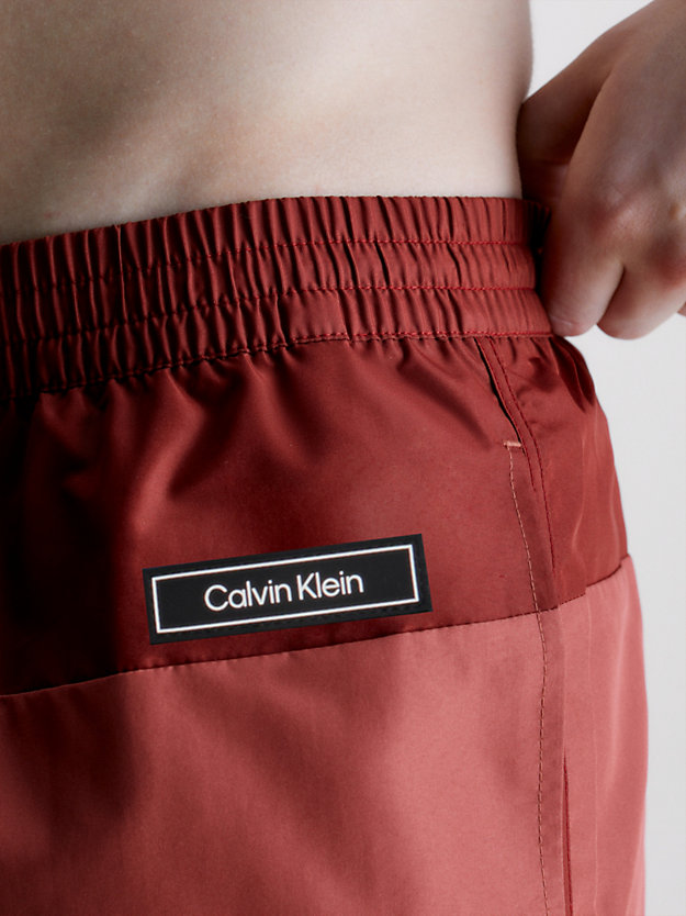 antique red short runner swim shorts - core solids for men calvin klein