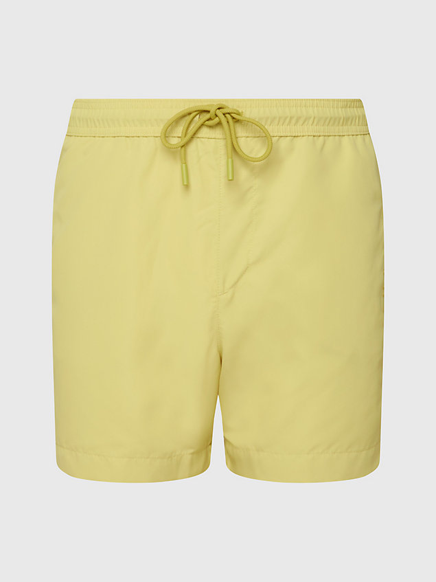gold medium drawstring swim shorts - core logo for men calvin klein