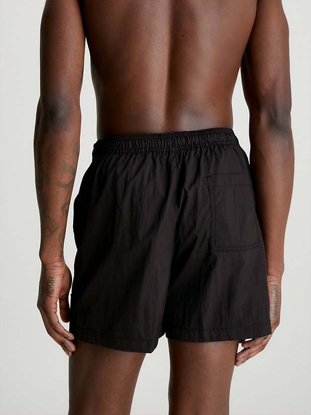 pvh black medium drawstring swim shorts - ck nylon for men calvin klein