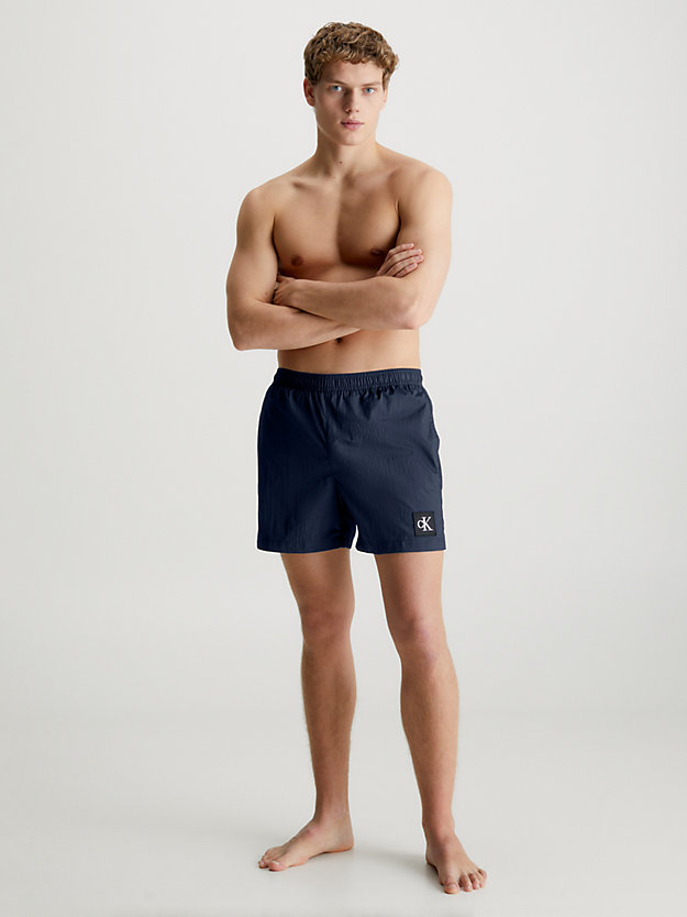 NAVY IRIS Medium Drawstring Swim Shorts - CK Nylon for men CALVIN KLEIN