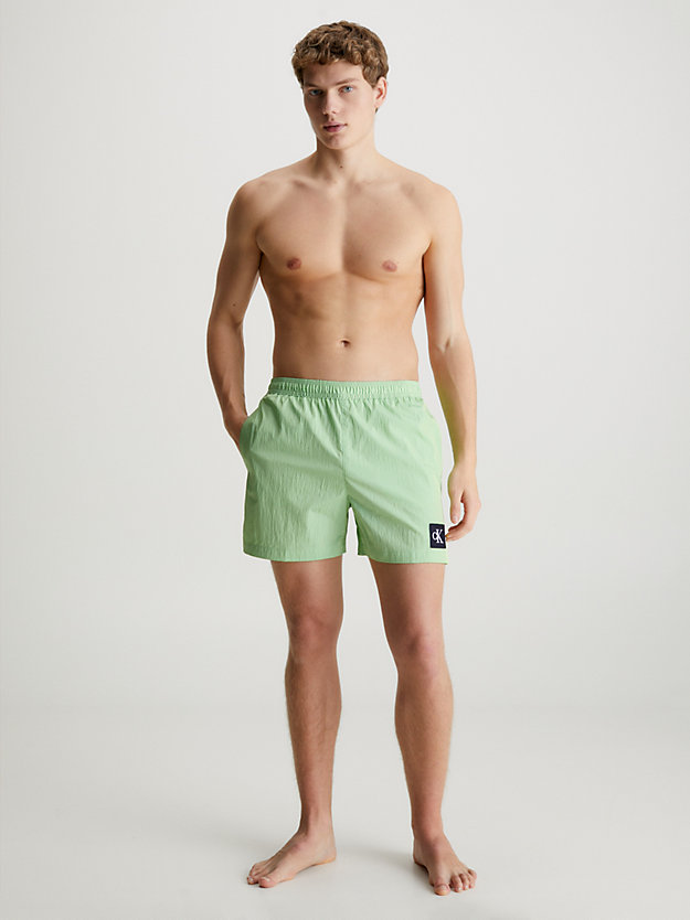 lime mist medium drawstring swim shorts - ck nylon for men calvin klein