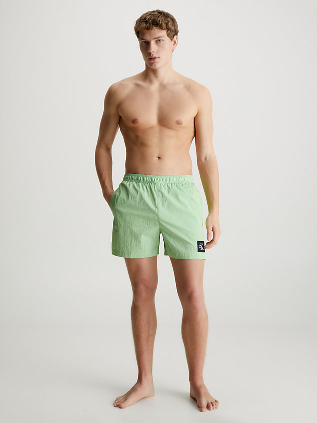 green medium drawstring swim shorts - ck nylon for men calvin klein